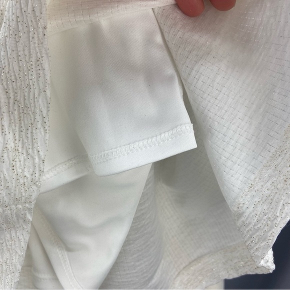 Eliza J Ivory & Gold Fukuro Textured Glitter Halter Sheath Party Cocktail NWT - Picture 12 of 13